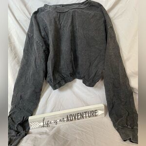 Revamped distressed cropped long sleeve